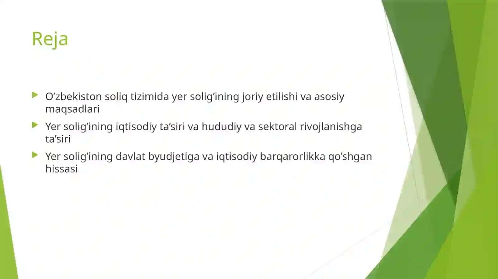 O’zbekiston Respublikasi soliq tizimiga yer solig’ining joriy etilishi va uning iqtisodiy mohiyati 2