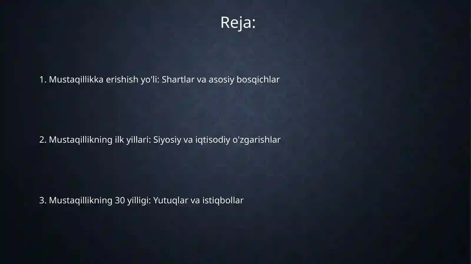 Mustaqil O'zbekiston Respublikasining tashkil topishi 2