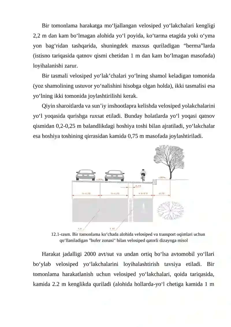Velosiped va piyodalar yoʼlakchalari landshaftini tashkil etish 2