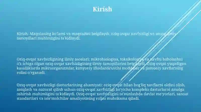 Oziq-Ovqat Xavfsizligining Ilmiy Nazariy Asoslari 2