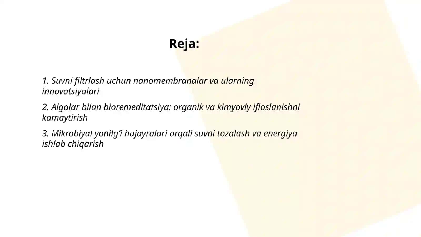 Suvni filtrlash uchun nanomembranalar va ularning innovatsiyalari 2