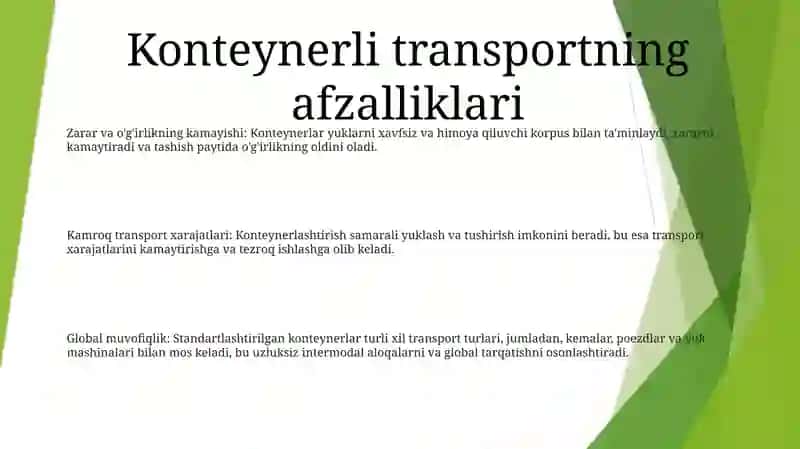 Yuklarni Konteynerlarda Tashish Ahamiyati 2