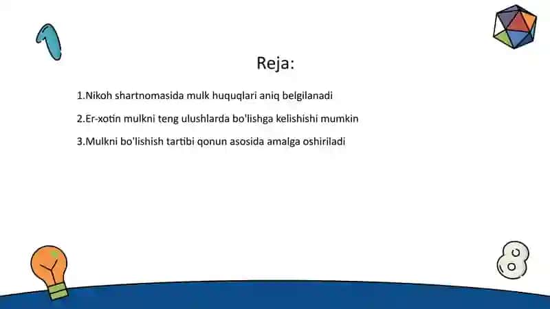 Er-xotinlar o'rtasidagi mulk huquqi 2