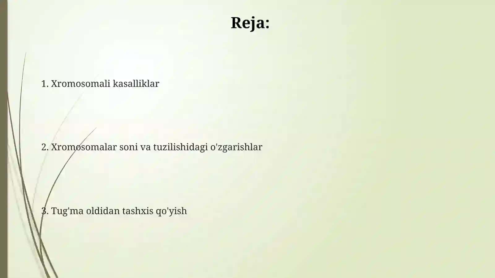 Xromosomalar kasalliklari. Xromosomalar soni va strukturasini o'zgarishlari 2