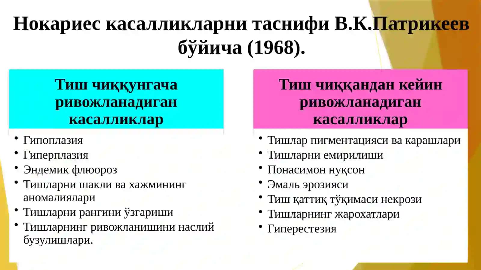 Тиш тожиниг емирилиши, шикастланиши 2
