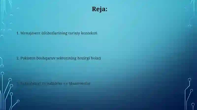 Menajment islohotlarining tarixiy konteksti 2