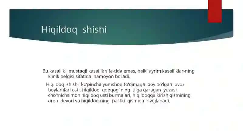 Hiqildoqning oʻtkir va surunkali kasalliklari 2