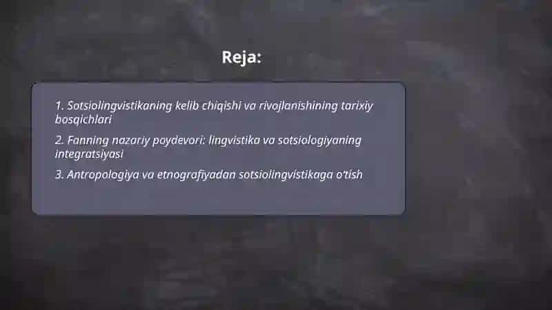 Sotsiolingvistika' fanining shakllanishi va manbalari 2