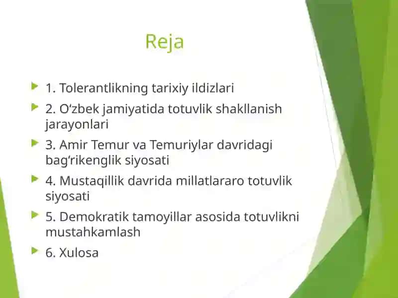 O‘zbekistonida tolerantlik va millatlararo totuvlikni ta’minlashning tarixiy ildizlari va demokratik prinsiplari. 2