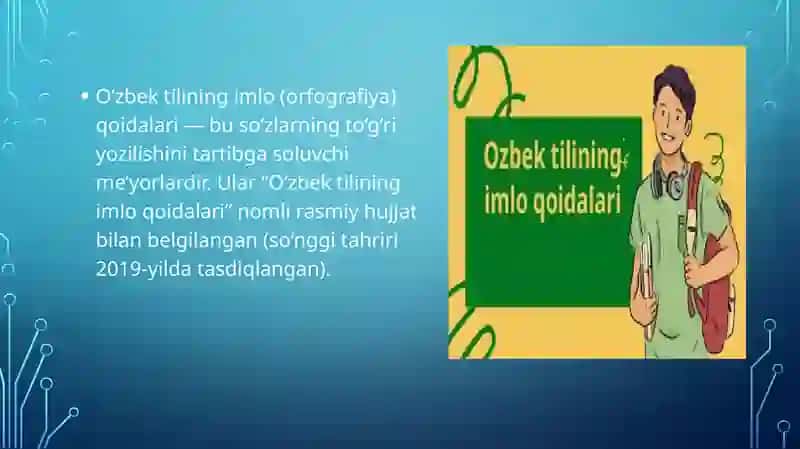 O’zbek tilining imlo qoidalari va soha egalarining savodxonligi.arizaning yozilish tartibi 2