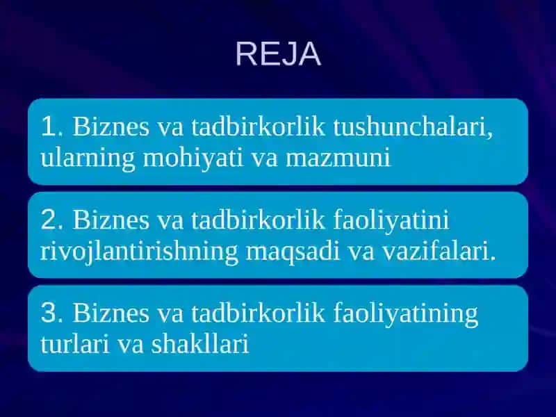 Biznes samaradorligini boshqarish fanini o'tishning zarurati 2