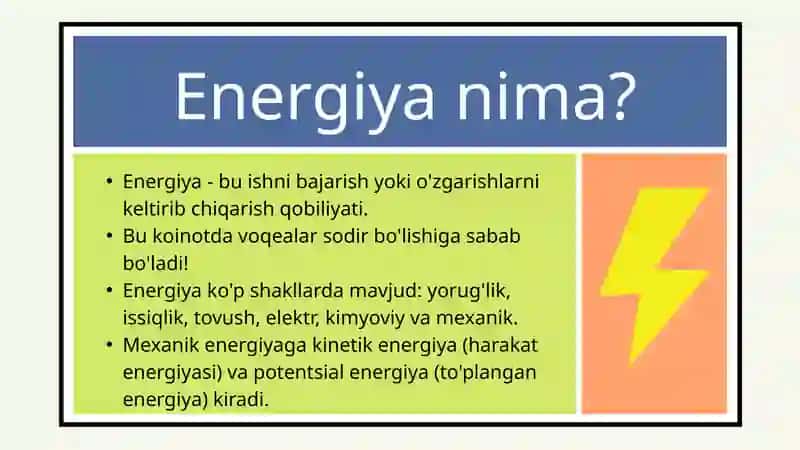 Energiya nima? 2
