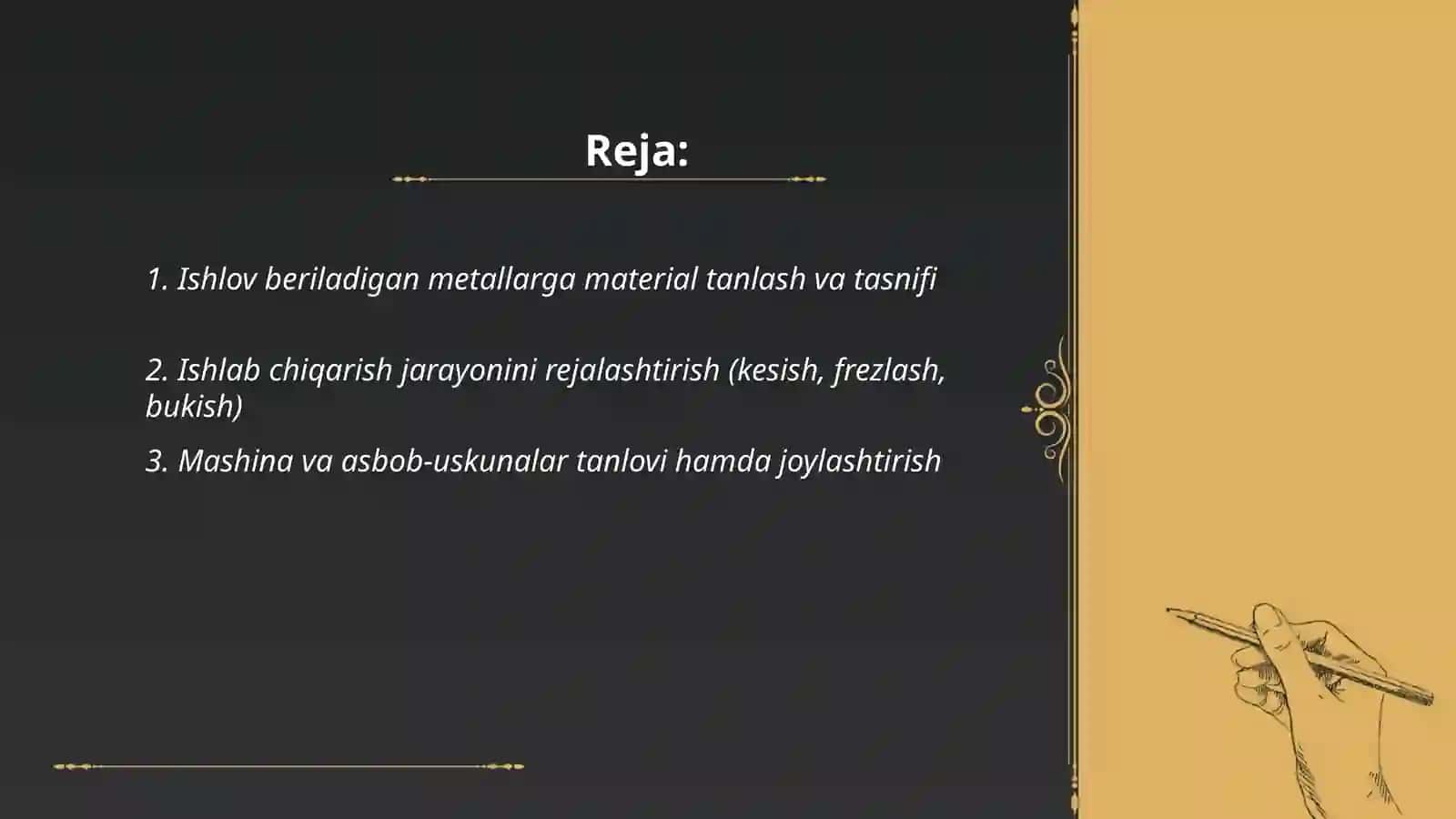 Ishlov beriladigan metallarga material tanlash va tasnifi 2