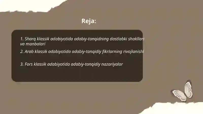 Sharq klassik adabiyotida adabiy-tanqidiy fikrlar taraqqiyoti 2