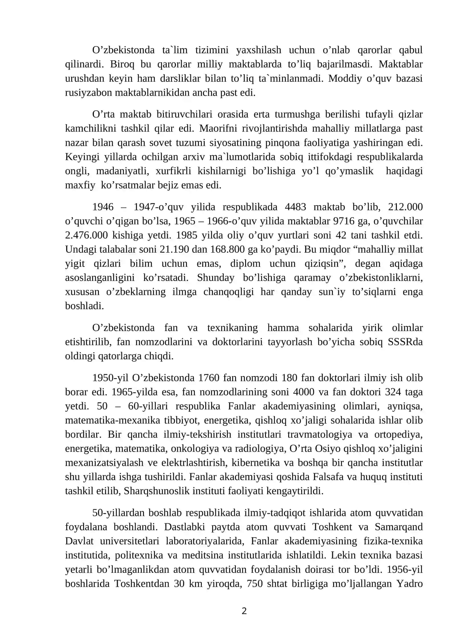 Mustaqillikka erishish arafasida O`zbekistondagi ijtimoiy-siyosiy jarayonlar. 2