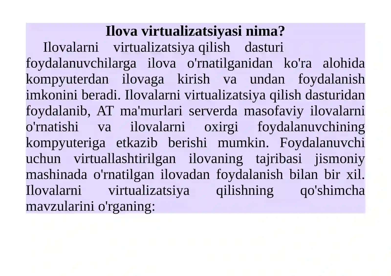 Ilovalarni virtualizatsiya qilish dasturi 2