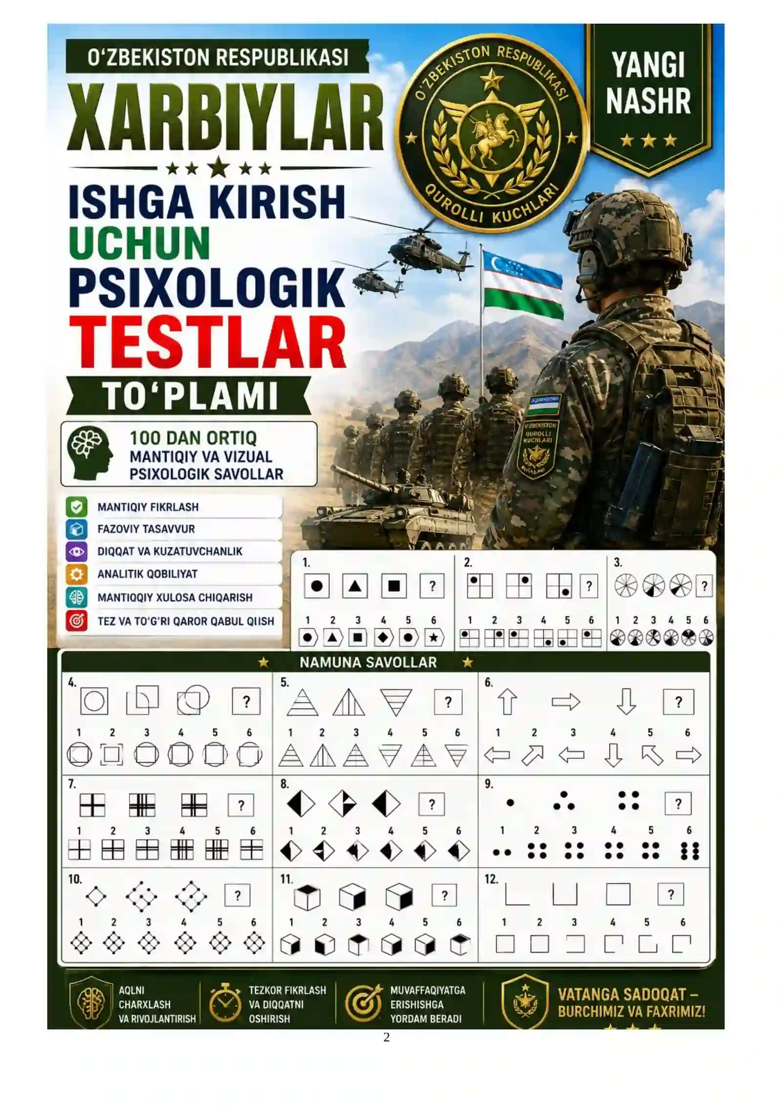 Harbiy litsey uchun psixologik testlar 2