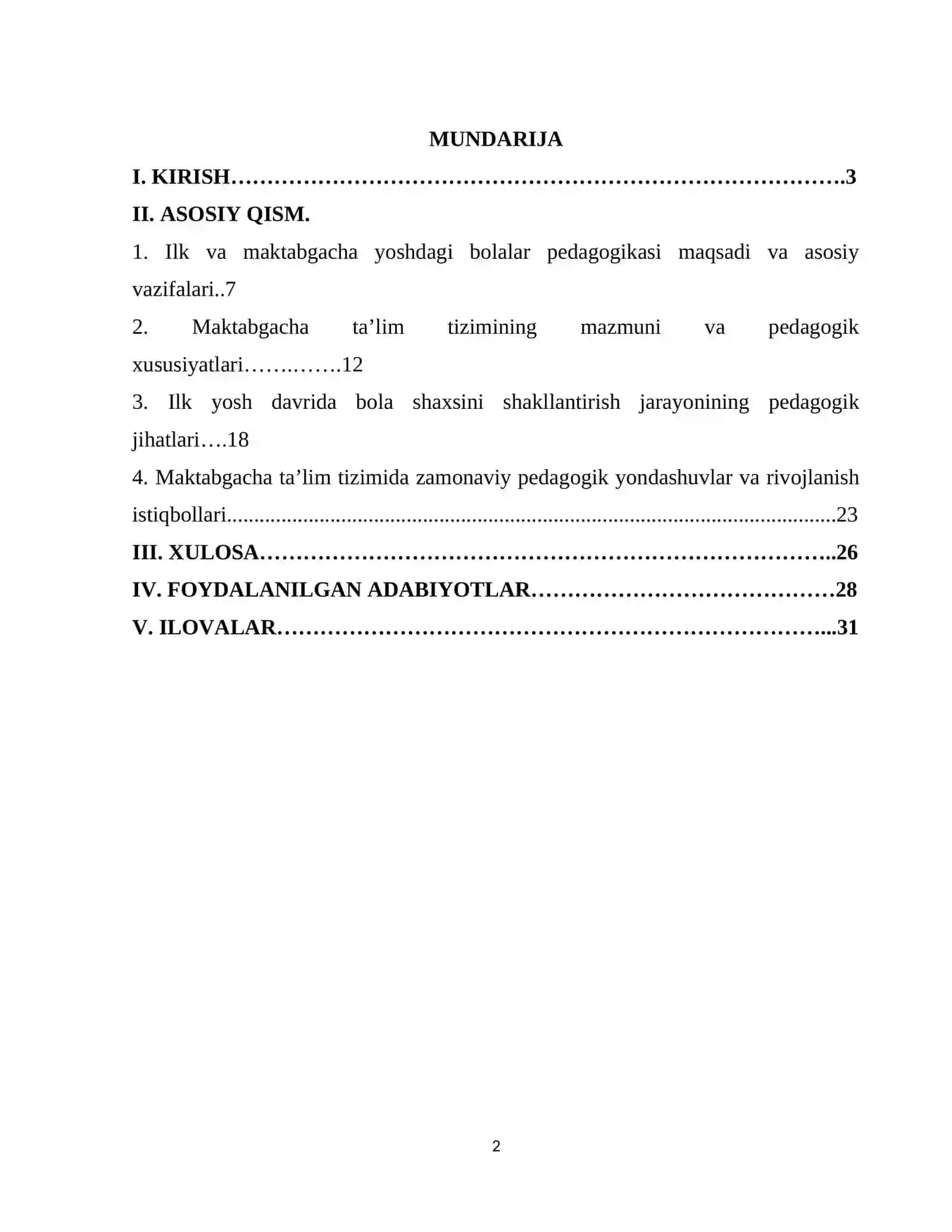 Ilk va maktabgacha yoshidagi bolalar pedagogikasi fanining maqsadi va vazifalar 2
