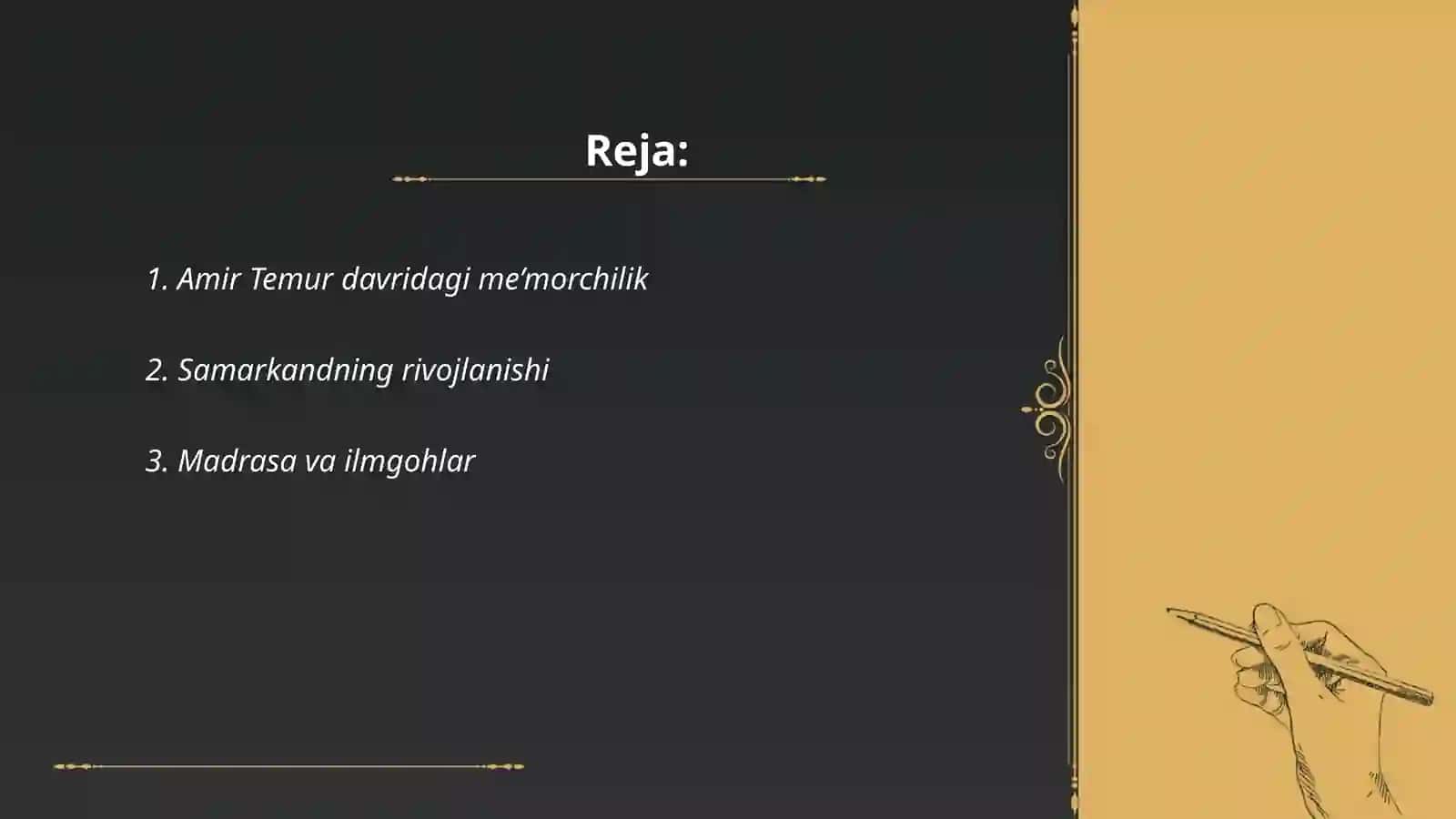 Amir Temur davridagi madaniy hayot 2