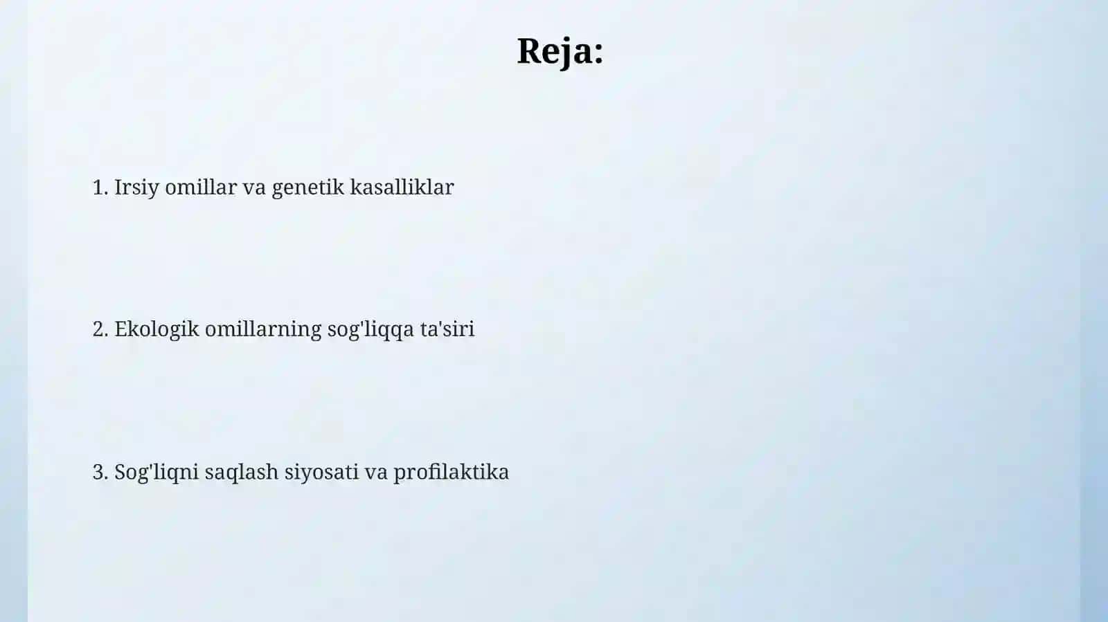 Irsiy Omillar va Sog'liq 2