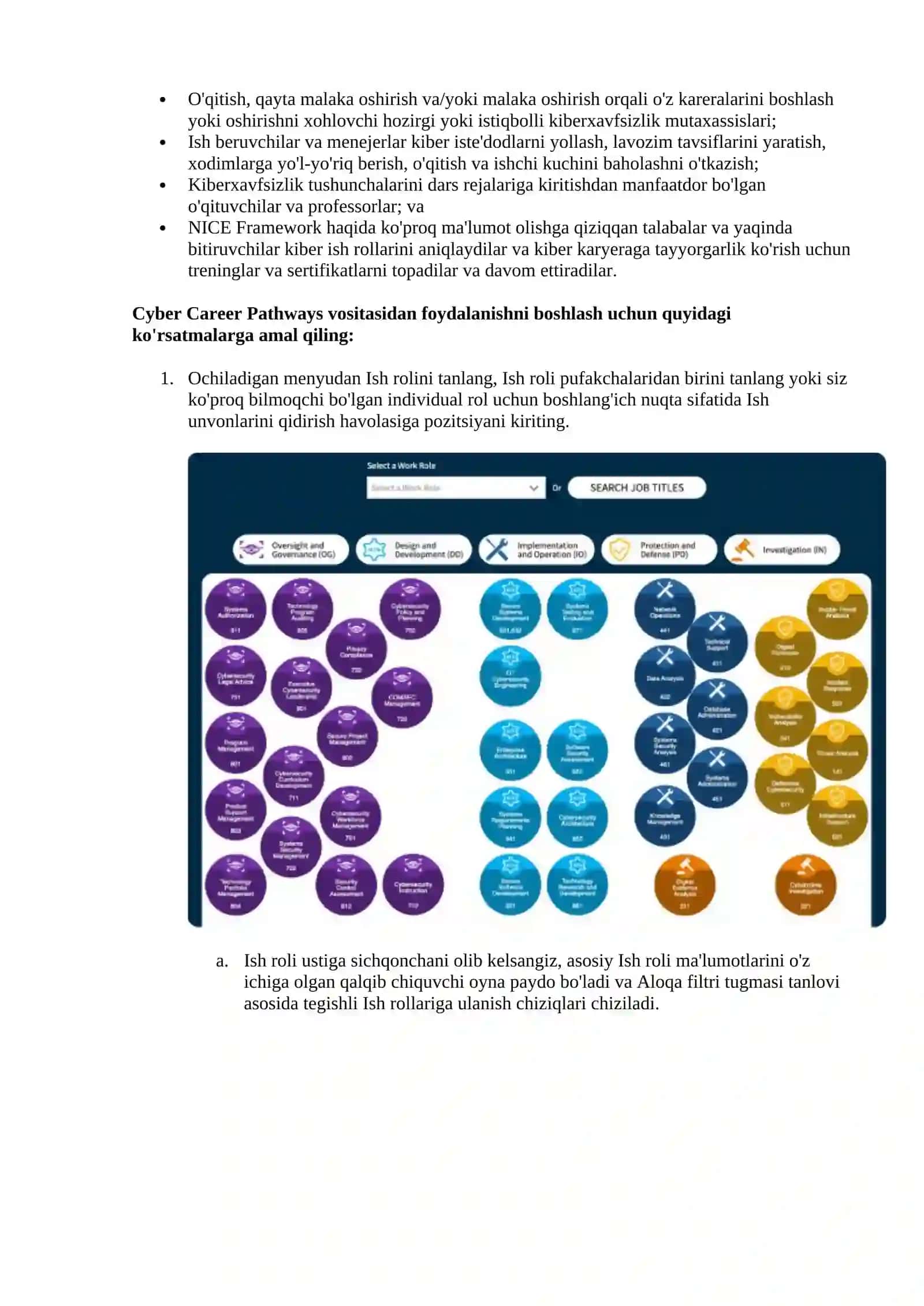Cyber Career Pathways Tool foydalanuvchi qo'llanmasi 2
