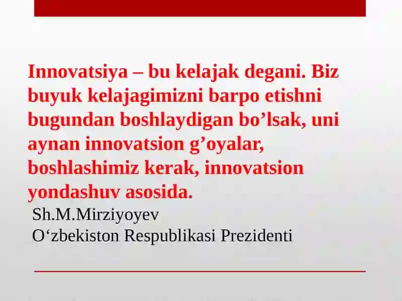 INNOVATSION IQTISODIYOT FANIGA KIRISH 2