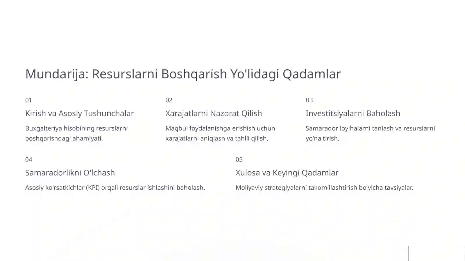 Korxona resurslaridan maqbul foydalanishda buxgalteriya hisobining o'rni 2