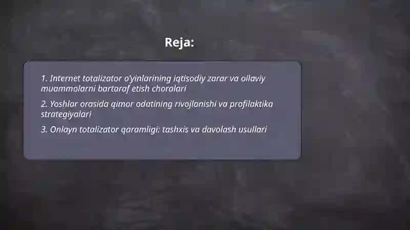 Internet tarmogʻida totalizator oʻyinlarining salviy oqibatlari va ularni bartaraf etish yoʻllari 2