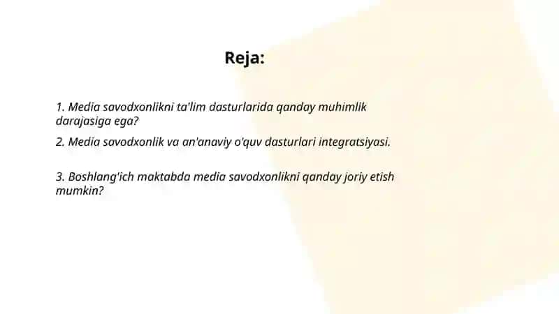 Media savodxonlikni ta'lim dasturlariga qanday kiritish mumkin 2