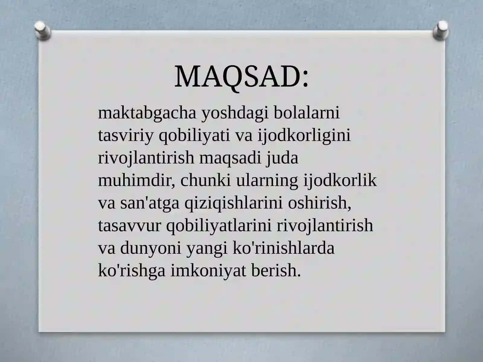 MAKTABGACHAYOSHDAGI BOLALARNI TASVIRIY QOBILIYATI VA IJODKORLIGINI RIVOJLANTIRISH 2
