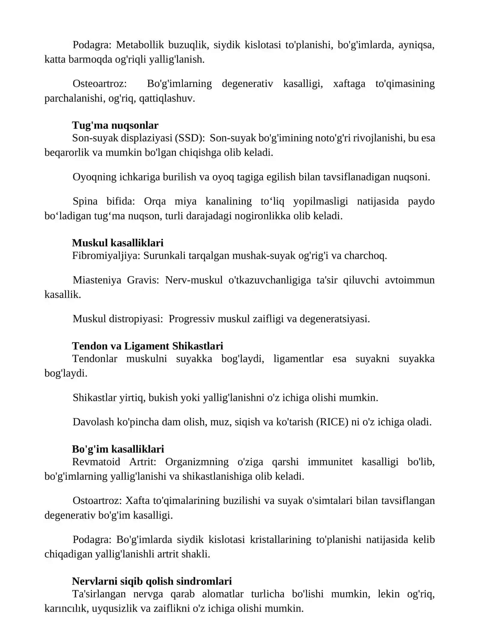 Tayanch harakat apparatida uchraydigan patologik holatlari 2