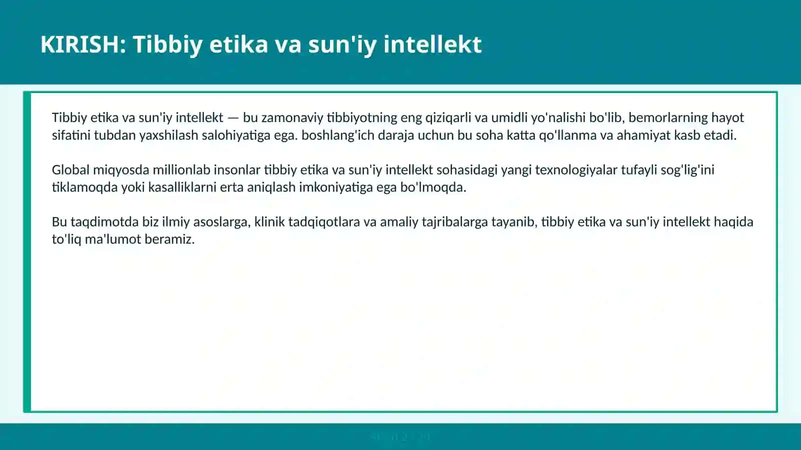 Tibbiy etika va sun'iy intellekt 2