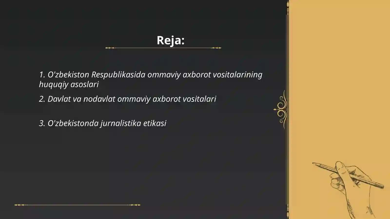 O'zbekiston Respublikasida ommaviy axborot vositalarining huquqiy asoslari 2