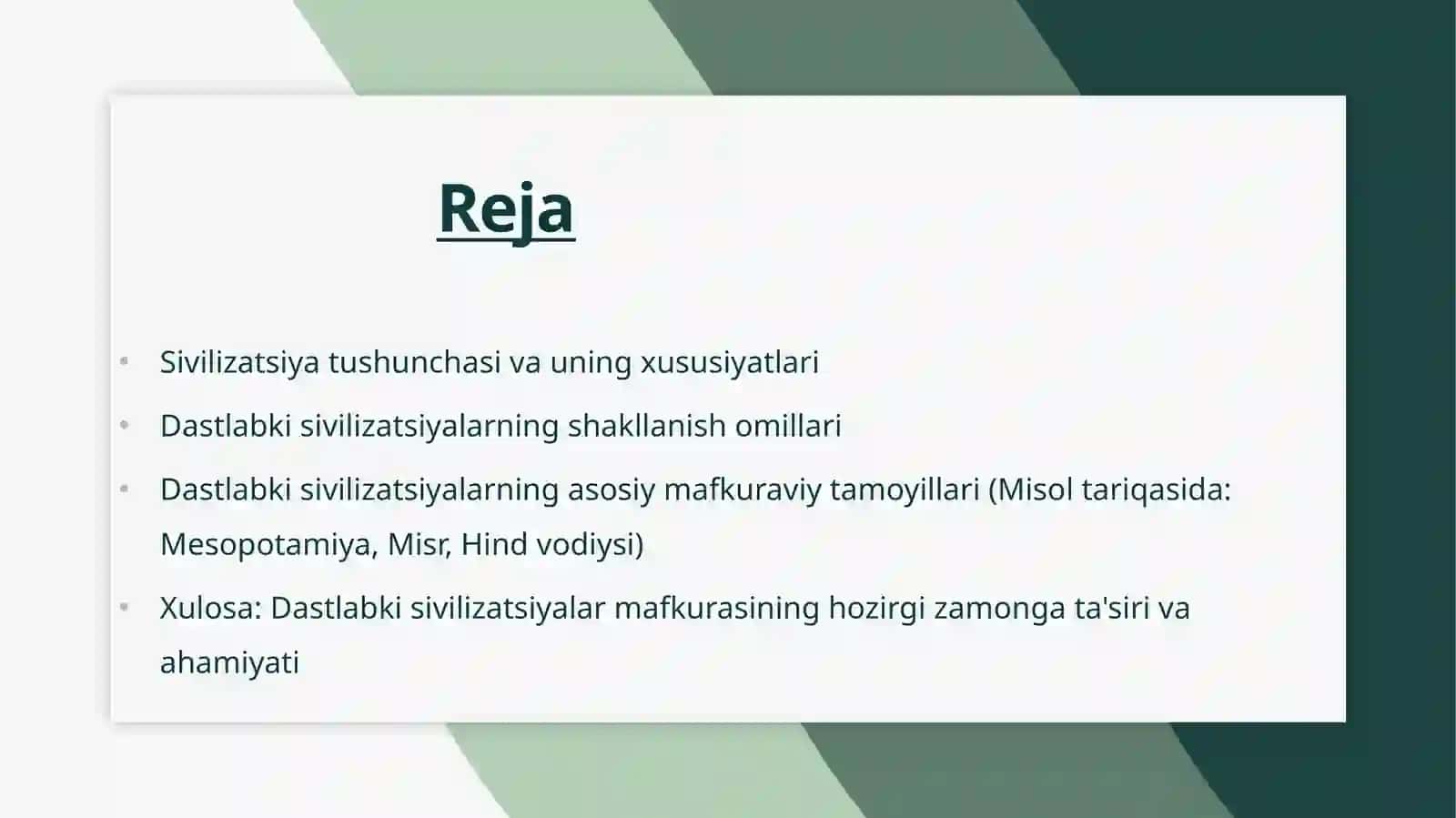 Dastlabki sivilizatsiyalar mafkurasi 2
