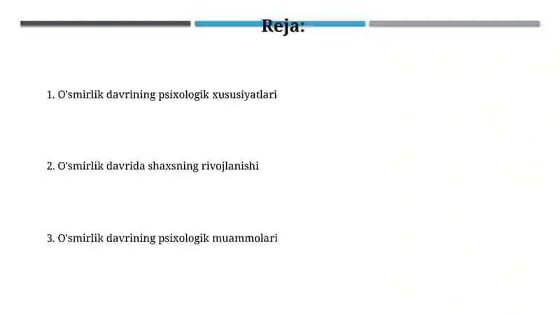 O'smirlik davrining psixik xususiyatlari 2