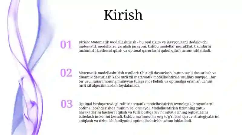 Matematik Modellashtirish Uslublari Va Texnologik Jarayonlarni Optimal Boshqarishdagi Orni 2