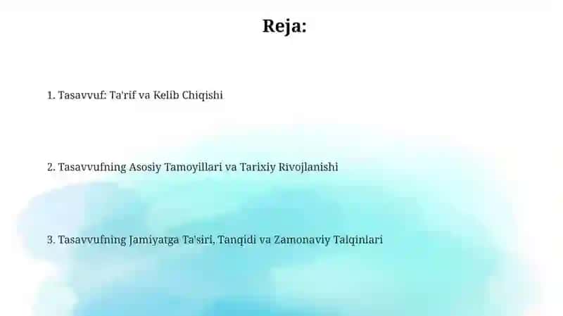 Tasavvuf tushunchasi va uning kelib chiqishi 2