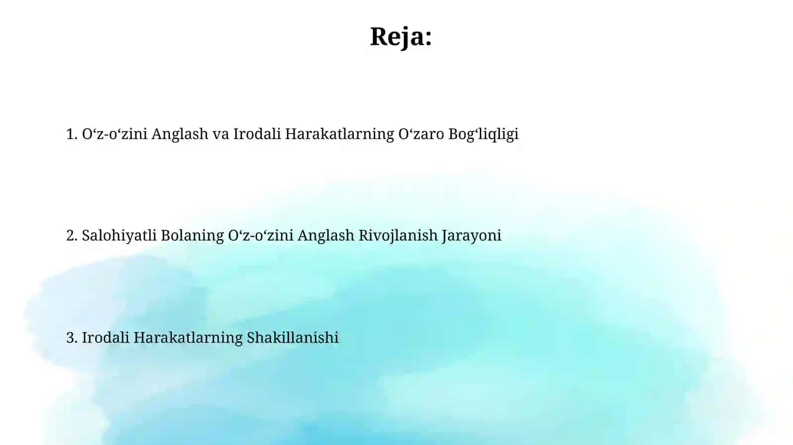 Iqtidorli bolaning o’z o’zini anglashi va irodaviy harakatlarning rivojlanish jarayoni 2