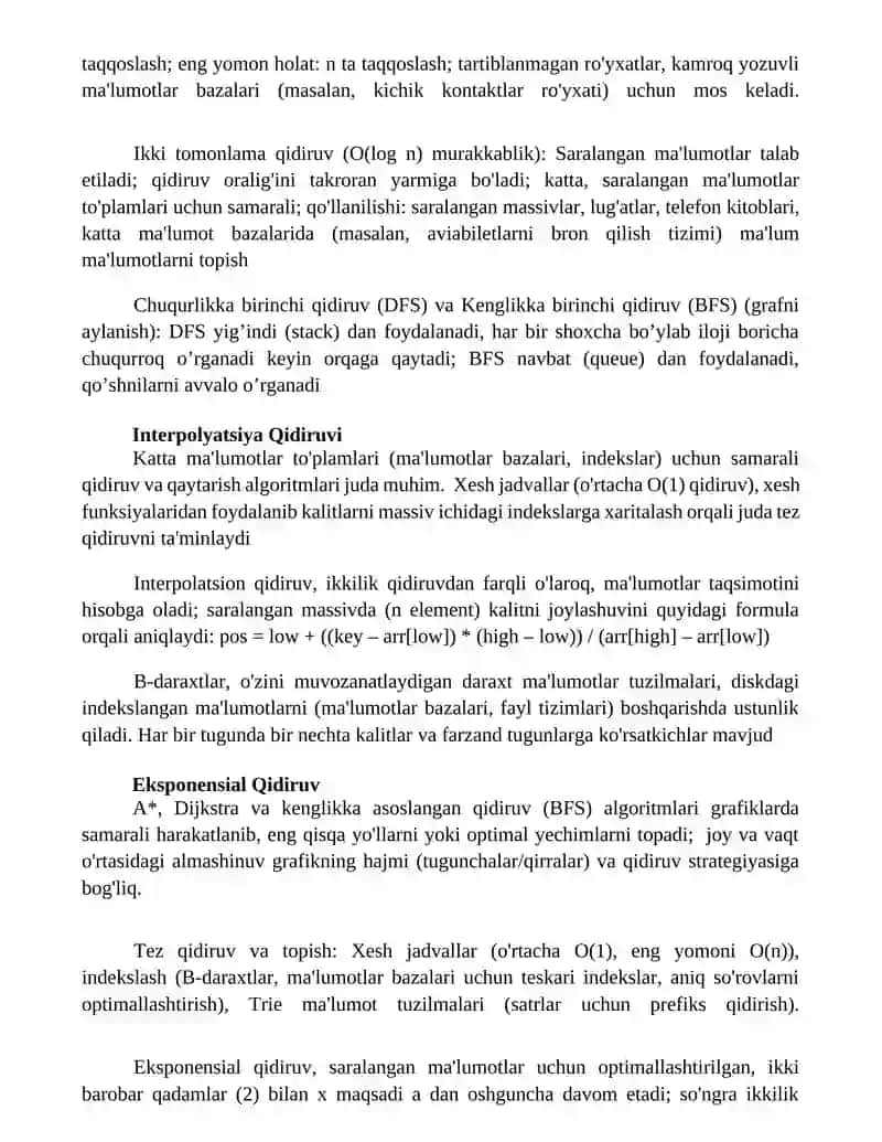 Saralash va izlashning samarali algoritmlari 2