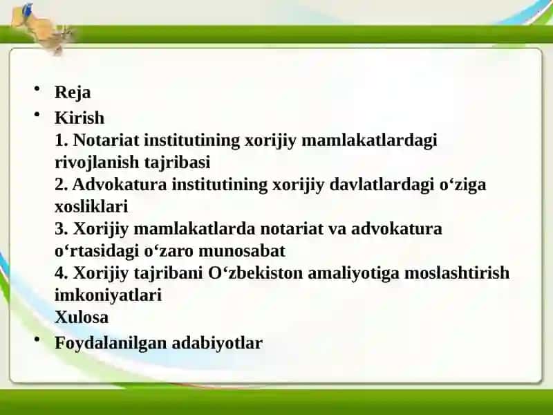 Xorijiy mamlakatlarda notariat va advokatura 2