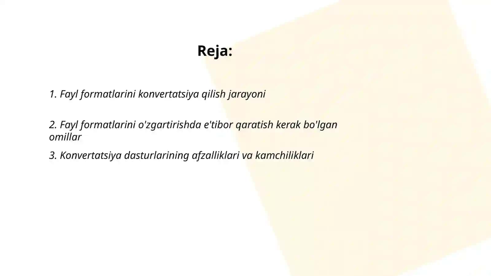 Konvertatsiya. Fayllarni bir formatdan boshqa formatga oʻtkazish. Onlayn konvensiya dasturidan foydalanish 2