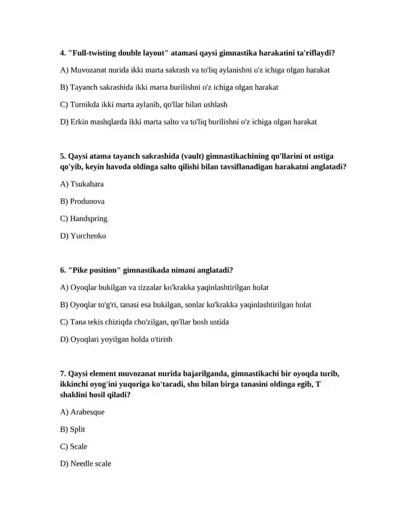 Gimnastikaga oid atamalar 2