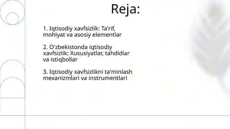 Iqtisodiy xavfsizlik kontseptsiyasi 2
