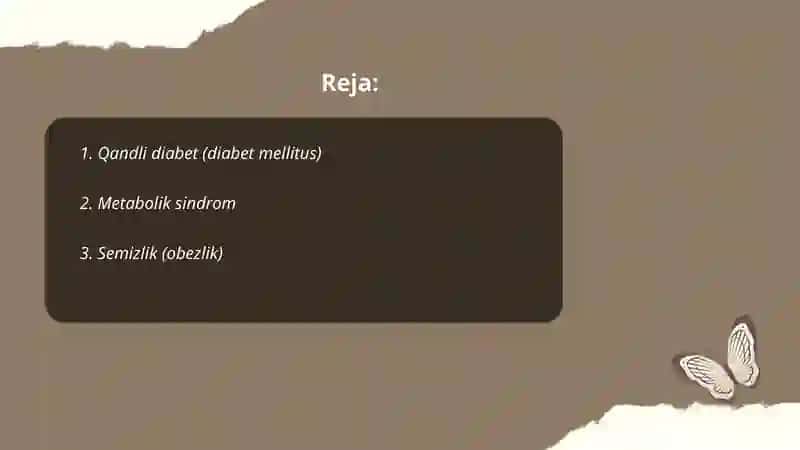 Umumiy metabolitik kasalliklar 2