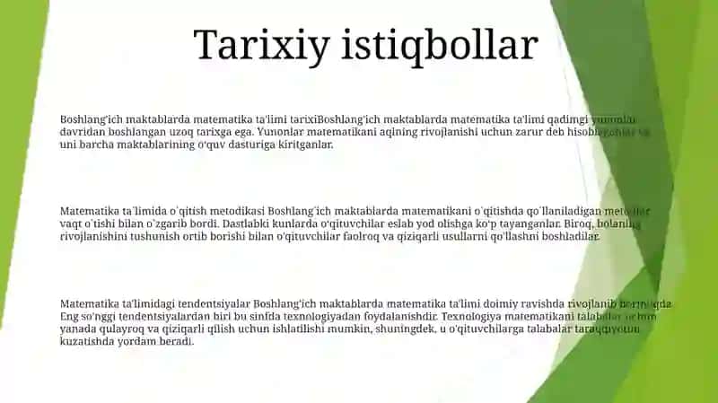 Boshlang'Ich Sinflarda Matematika O'Qishitning Tashkil Qilish Shakllari 2