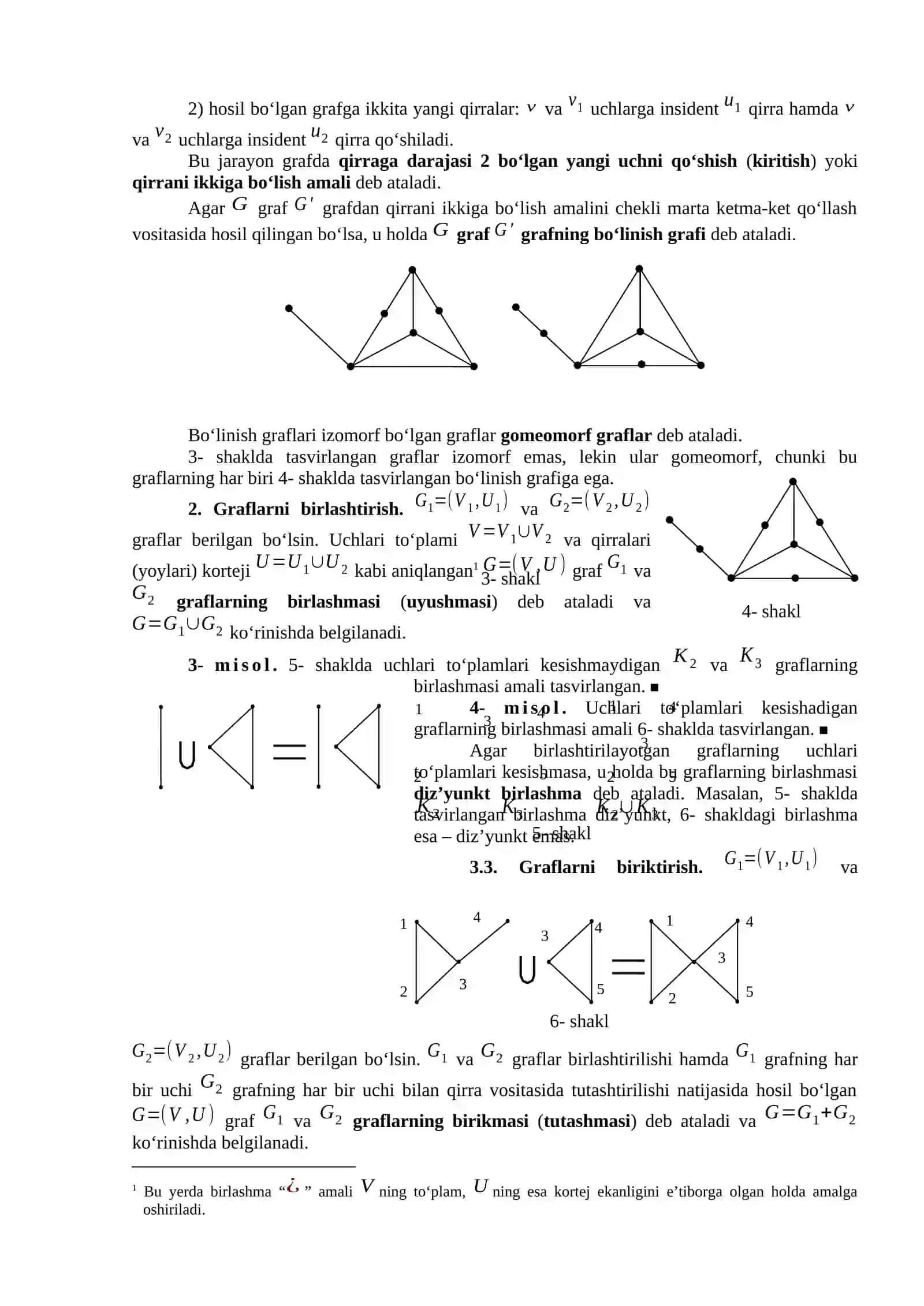 Graflar ustida amallar 2