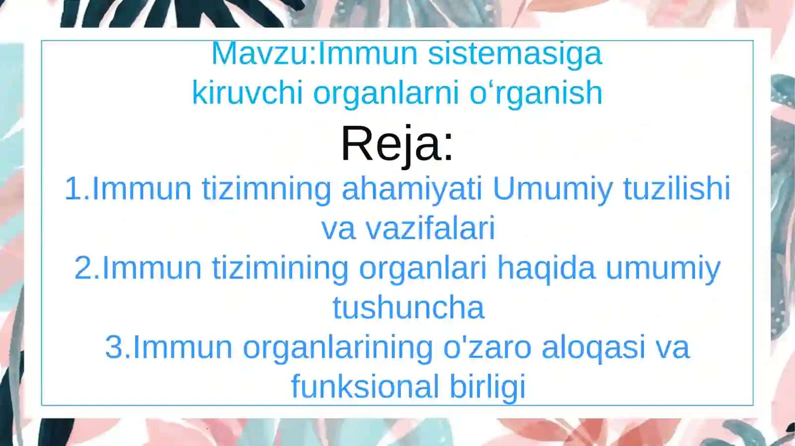 Immun tizimining organlari haqida umumiy tushuncha 2
