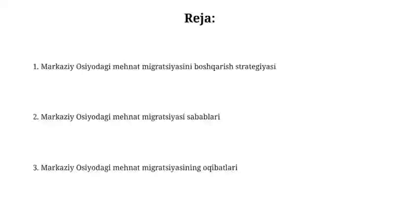 Markaziy Osiyoda mehnat migratsiyasi 2