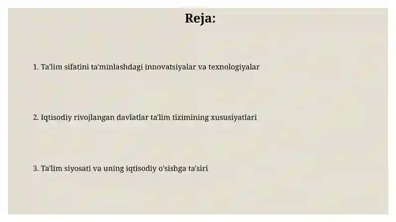 Iqtisodiy rivojlangan mamlakatlar ta'lim tizimi 2