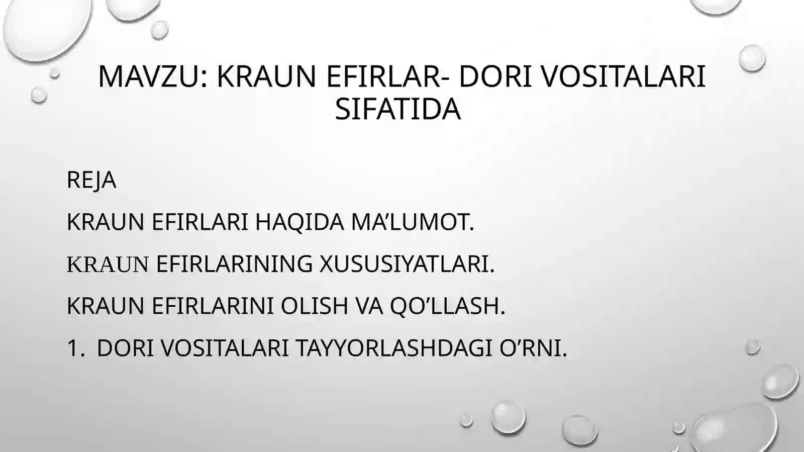 Kraunefirlar- dori vositalari sifatida 2